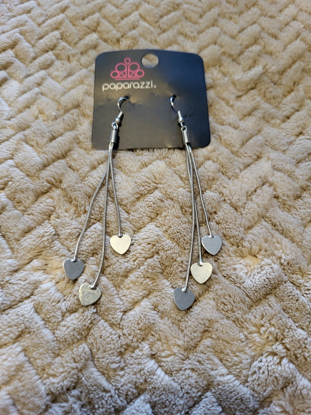 paparazzi Silver Multi-Heart Dangle Earrings